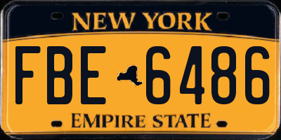 NY license plate FBE6486