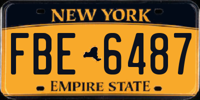 NY license plate FBE6487