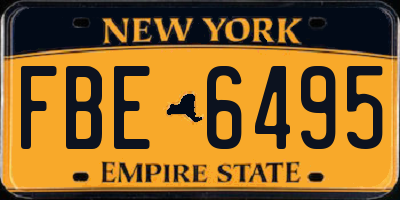 NY license plate FBE6495
