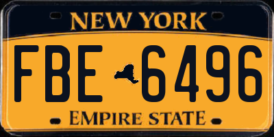 NY license plate FBE6496