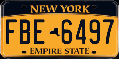 NY license plate FBE6497