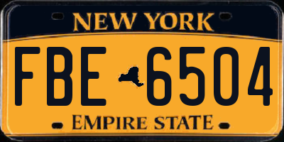 NY license plate FBE6504