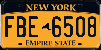 NY license plate FBE6508