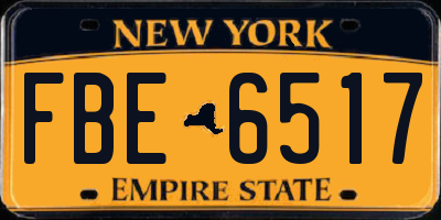 NY license plate FBE6517