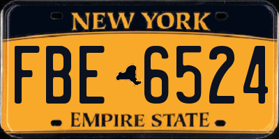 NY license plate FBE6524