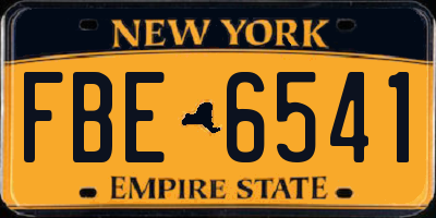 NY license plate FBE6541