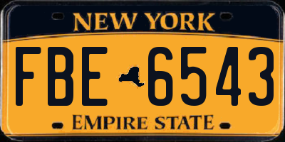 NY license plate FBE6543