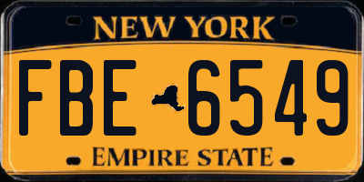 NY license plate FBE6549