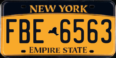 NY license plate FBE6563