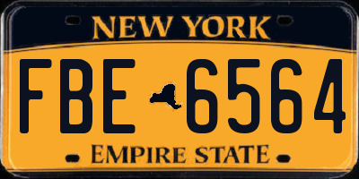 NY license plate FBE6564