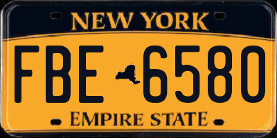 NY license plate FBE6580