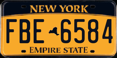 NY license plate FBE6584