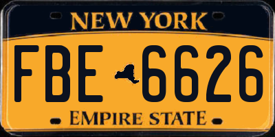 NY license plate FBE6626