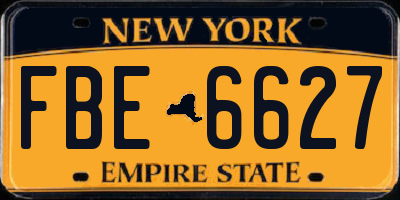 NY license plate FBE6627