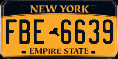 NY license plate FBE6639