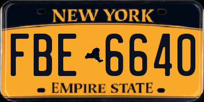 NY license plate FBE6640