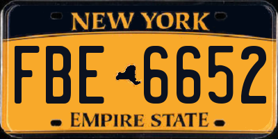 NY license plate FBE6652