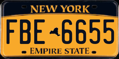 NY license plate FBE6655