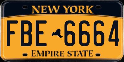 NY license plate FBE6664