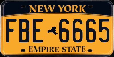 NY license plate FBE6665