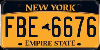 NY license plate FBE6676