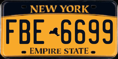 NY license plate FBE6699