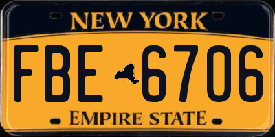 NY license plate FBE6706