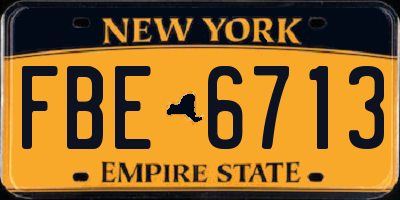NY license plate FBE6713