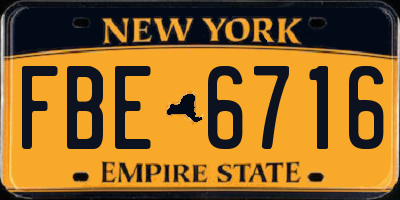 NY license plate FBE6716