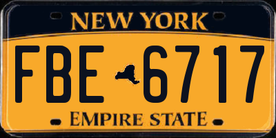 NY license plate FBE6717