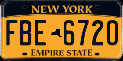 NY license plate FBE6720