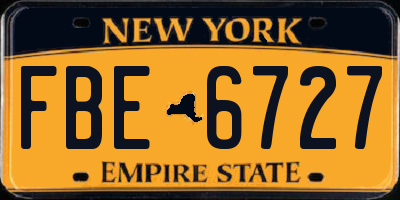 NY license plate FBE6727