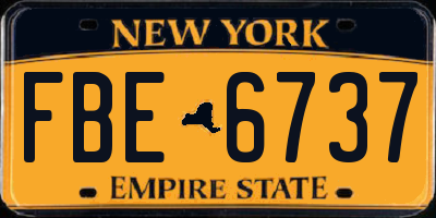 NY license plate FBE6737
