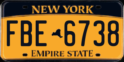NY license plate FBE6738