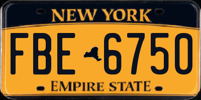 NY license plate FBE6750