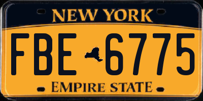 NY license plate FBE6775