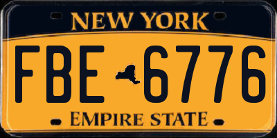 NY license plate FBE6776