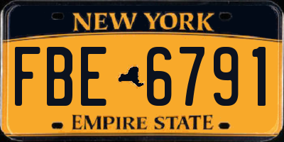 NY license plate FBE6791