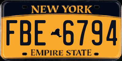 NY license plate FBE6794