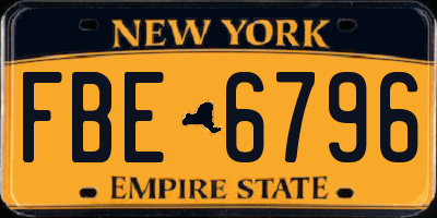 NY license plate FBE6796