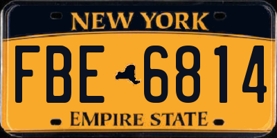 NY license plate FBE6814