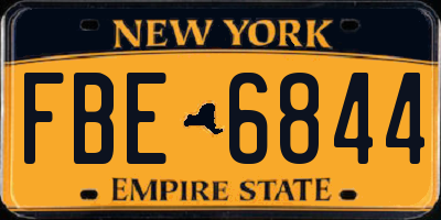 NY license plate FBE6844