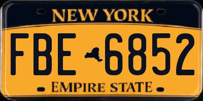 NY license plate FBE6852