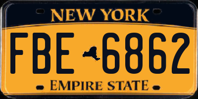 NY license plate FBE6862