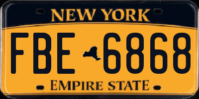 NY license plate FBE6868
