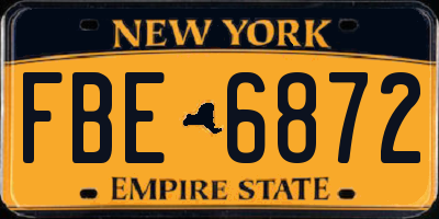 NY license plate FBE6872