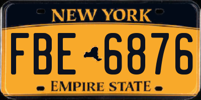 NY license plate FBE6876