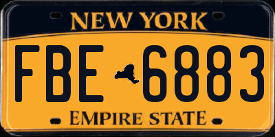 NY license plate FBE6883