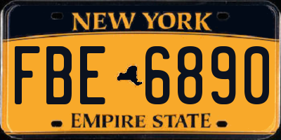 NY license plate FBE6890