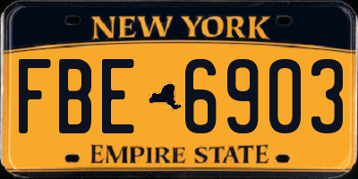 NY license plate FBE6903